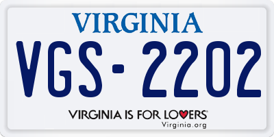 VA license plate VGS2202