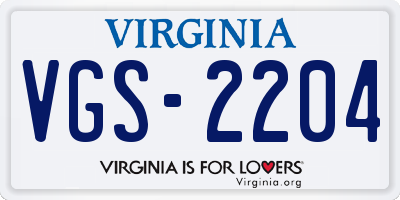 VA license plate VGS2204