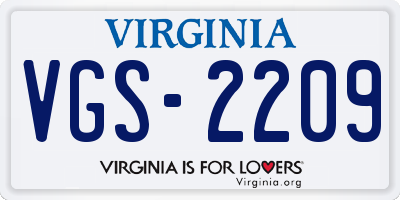 VA license plate VGS2209