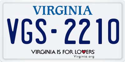 VA license plate VGS2210