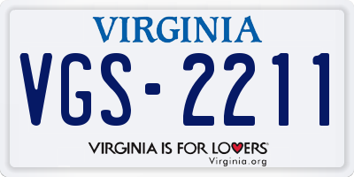 VA license plate VGS2211