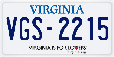 VA license plate VGS2215