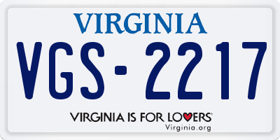 VA license plate VGS2217