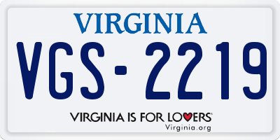 VA license plate VGS2219