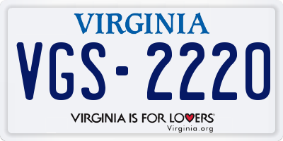 VA license plate VGS2220