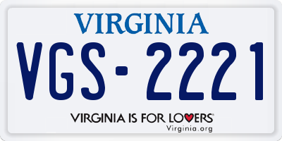 VA license plate VGS2221