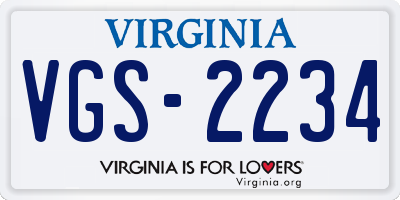 VA license plate VGS2234