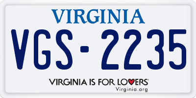 VA license plate VGS2235