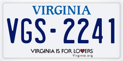 VA license plate VGS2241