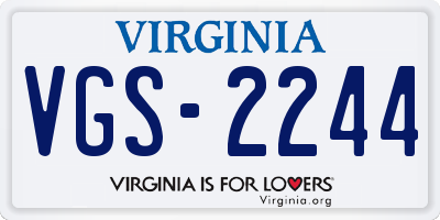 VA license plate VGS2244