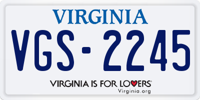 VA license plate VGS2245