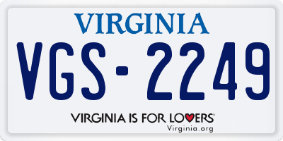 VA license plate VGS2249