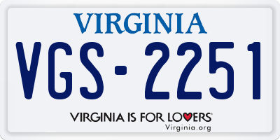VA license plate VGS2251