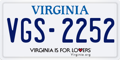 VA license plate VGS2252
