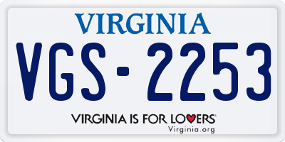 VA license plate VGS2253