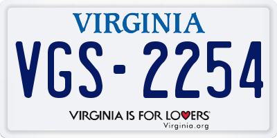 VA license plate VGS2254