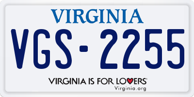 VA license plate VGS2255