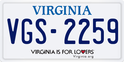 VA license plate VGS2259