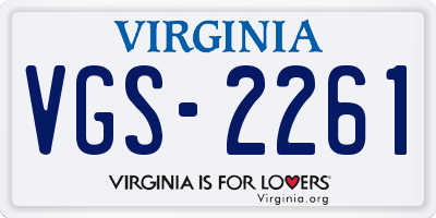 VA license plate VGS2261