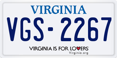 VA license plate VGS2267