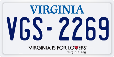 VA license plate VGS2269