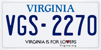 VA license plate VGS2270