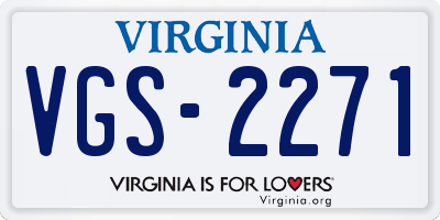 VA license plate VGS2271