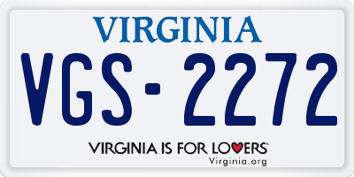 VA license plate VGS2272