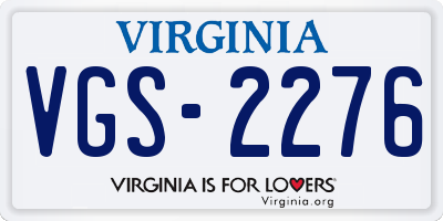 VA license plate VGS2276