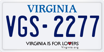 VA license plate VGS2277