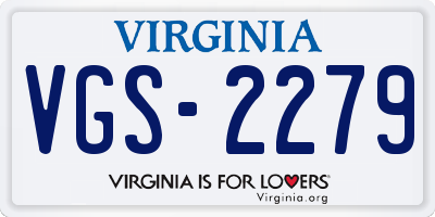 VA license plate VGS2279