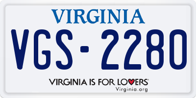 VA license plate VGS2280