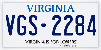 VA license plate VGS2284