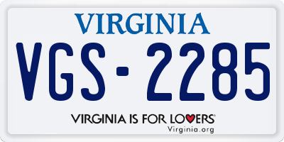 VA license plate VGS2285