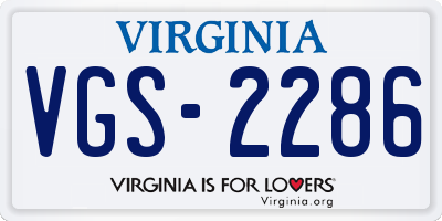 VA license plate VGS2286