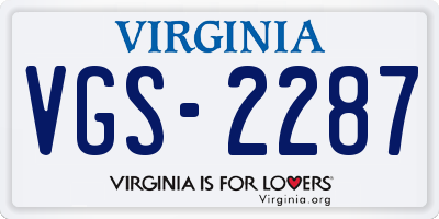 VA license plate VGS2287