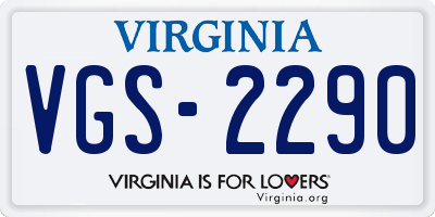 VA license plate VGS2290