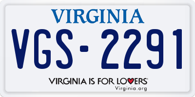 VA license plate VGS2291