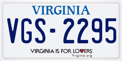 VA license plate VGS2295