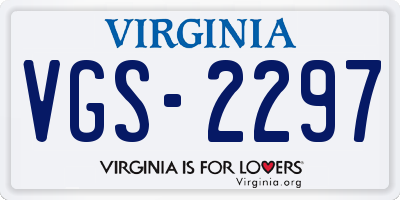 VA license plate VGS2297