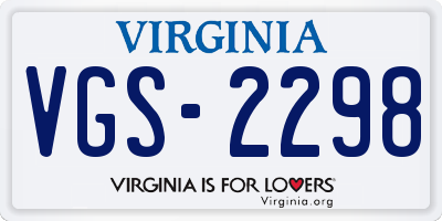 VA license plate VGS2298