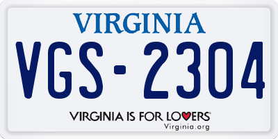VA license plate VGS2304