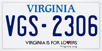 VA license plate VGS2306