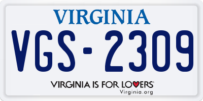 VA license plate VGS2309
