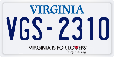 VA license plate VGS2310