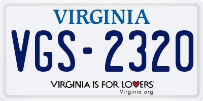 VA license plate VGS2320