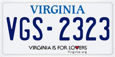 VA license plate VGS2323