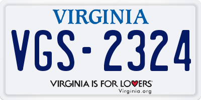 VA license plate VGS2324