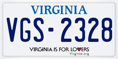 VA license plate VGS2328