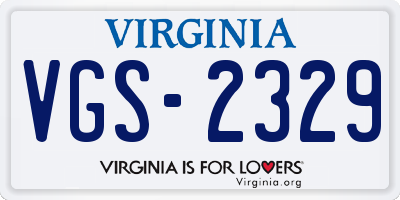 VA license plate VGS2329